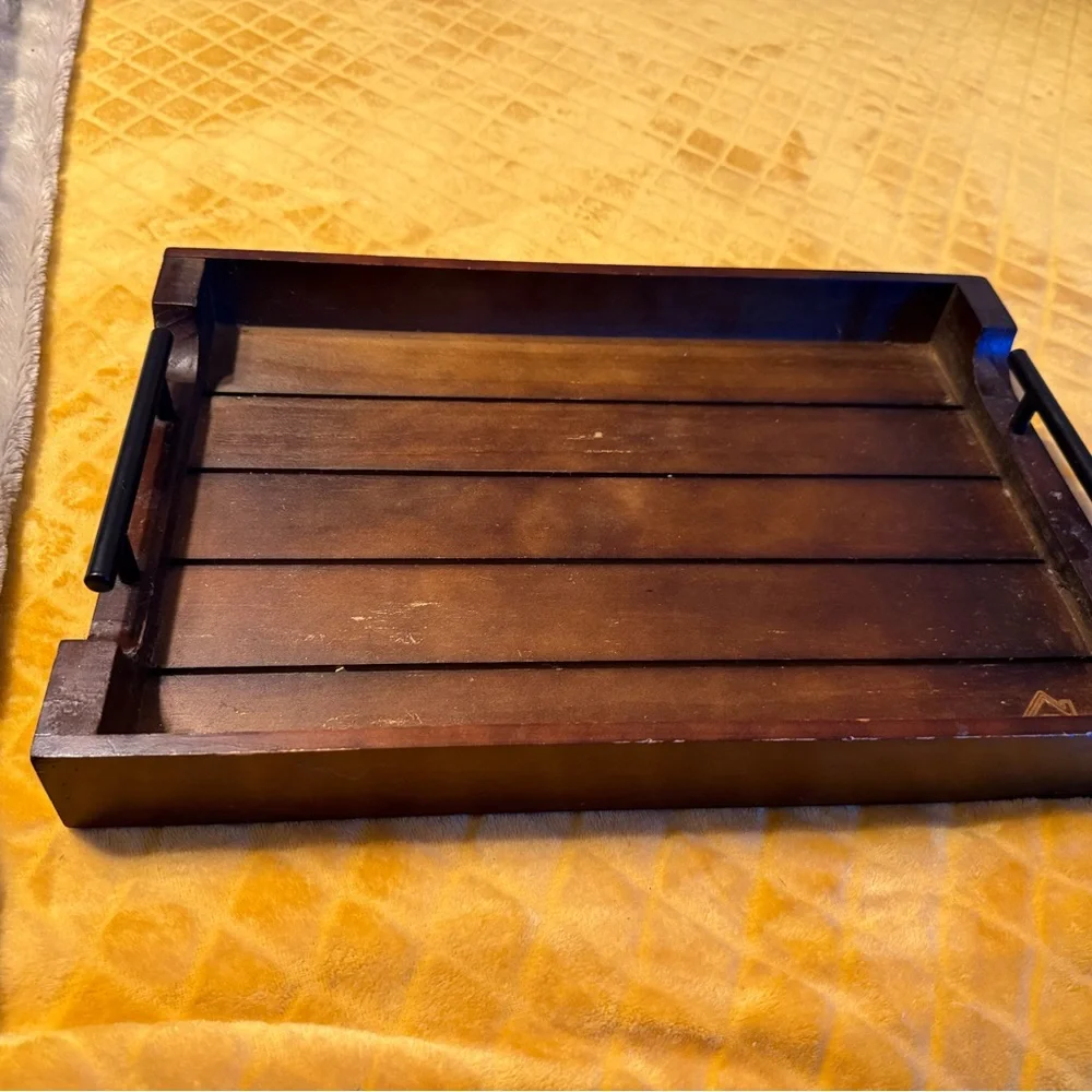 Brown Wooden Bath Tray